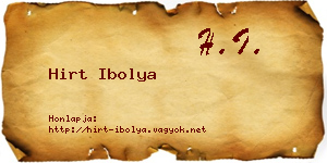 Hirt Ibolya névjegykártya